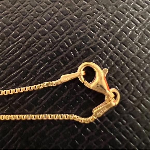 NEW 18K Gold Plated Box Chain Over 925 Silver .90mm Width & 50cm Long CHAIN ONLY - Picture 4 of 10